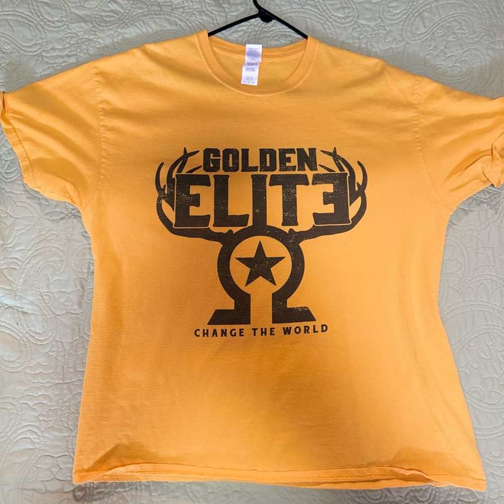 Yellow and Black Short Sleeve Tees with Graphic Designs